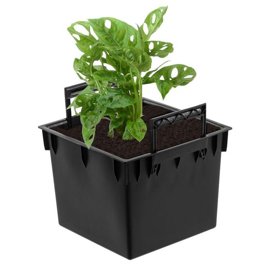 Pot de fleurs carré avec insert - Rotin Finezja - 30 cm - Noir