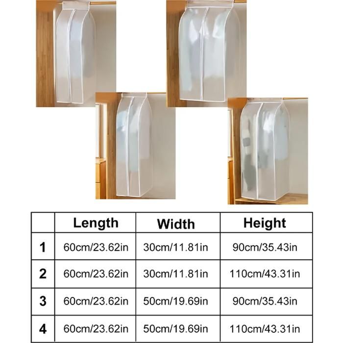 TNOMSNO Lot De 50 Sacs à Vêtements En Plastique, 60 X 120 Cm, Housses Anti- Poussière, Transparentes, Couvre-vêtements Pour Teinture, Vestes, Chemises