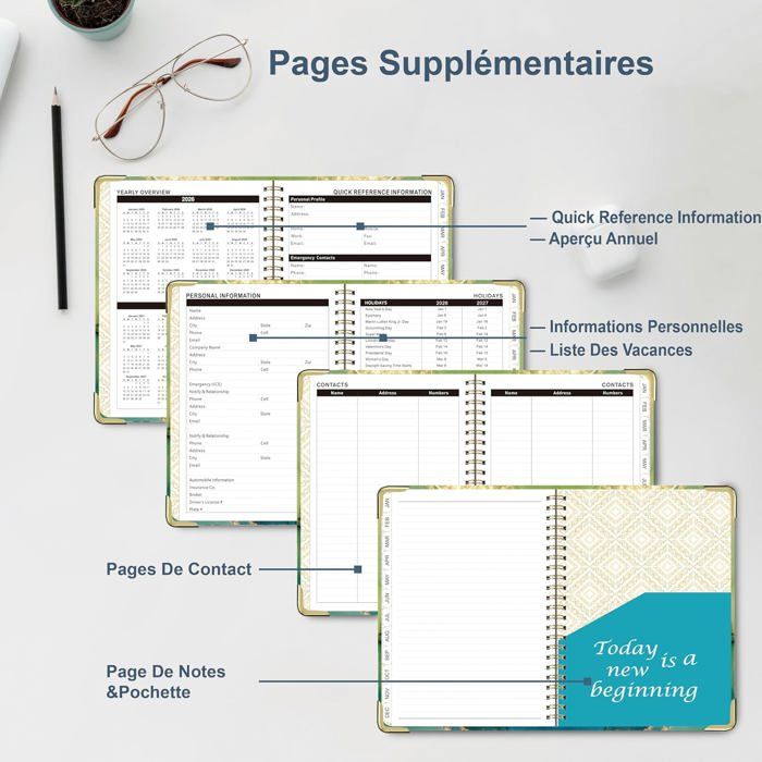 Agenda Finocam 2026 Finocam - Agenda à Spirale Design Collection 2025 Semaine, Mise En Page Agenda 2026 Journalier Spirale