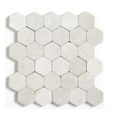 Carrelage mosaïque - Plaque de mosaïque mur et sol en marbre naturel coloris blanc - 33 x 33 cm-0