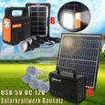 Générateur Solaire Station D'Énergie avec panneau Solaire +Kits Lampe Solaire Extérieur pour Extérieur,Camping,Voyages Chasse-0