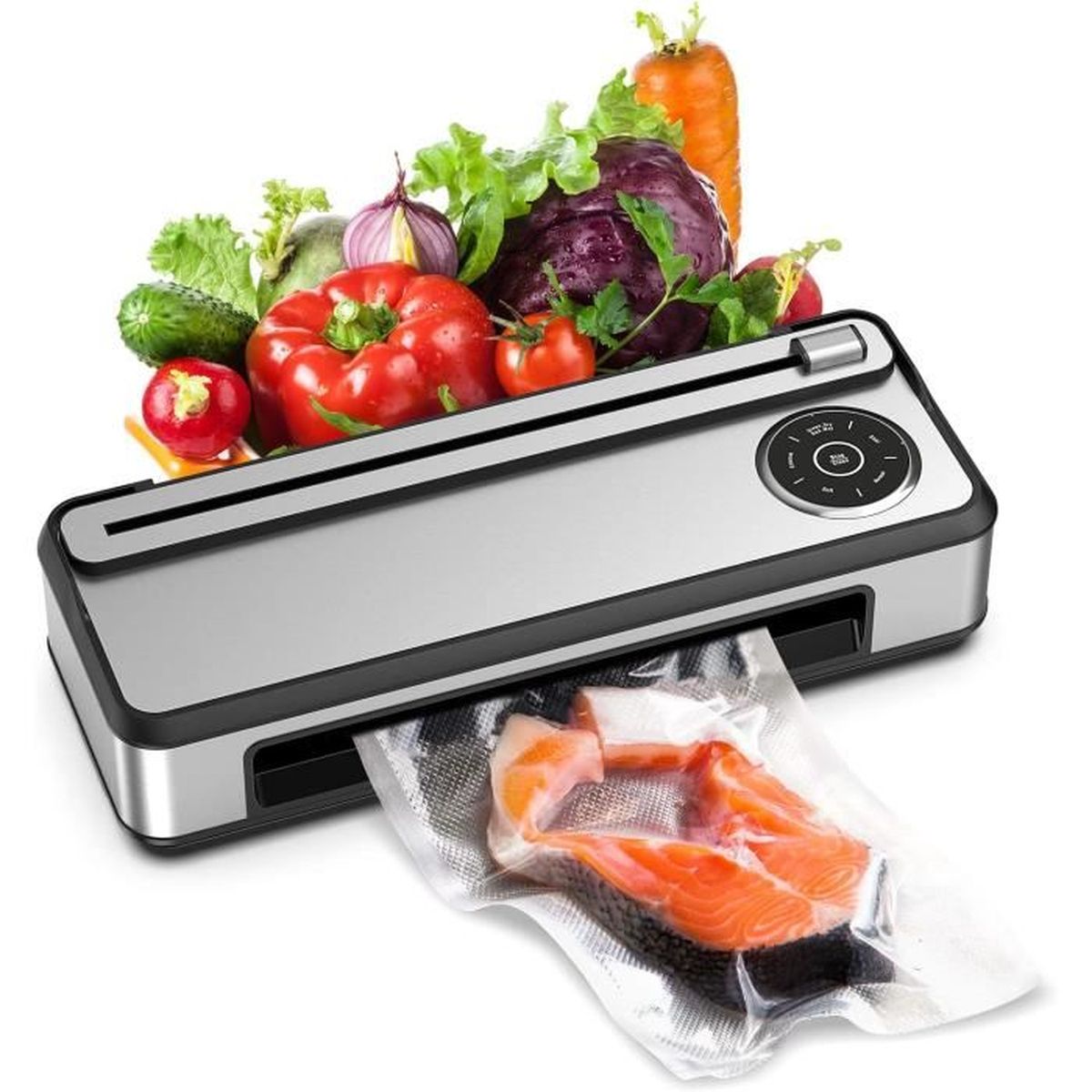 Machine Sous Vide Alimentaire avec Fonctions de Préchauffage gris noir