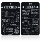 WENKO Protection Plaque de Cuisson - Lot de 2 Couvre plaque de cuisson en Verre Trempé - Gazinière - Motif Kitchen Rules - 30x52 cm