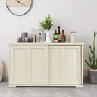 DREAMADE Buffet de Cuisine 2 Etagères Réglables à 3 Positions, Meuble de Rangement Bas avec Porte Coulissante pour Cuisine,Salo