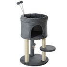 PawHut - Arbre à chat - Panneau de particules - 44.5x44.5x73.5cm - Gris
