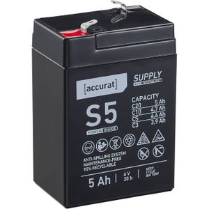 BATTERIE VÉHICULE Accurat Supply S5 AGM 6V Batterie au plomb 5Ah