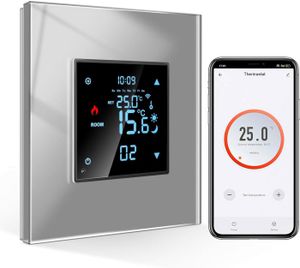 THERMOSTAT D'AMBIANCE Thermostat intelligent encastré avec vitre en verr