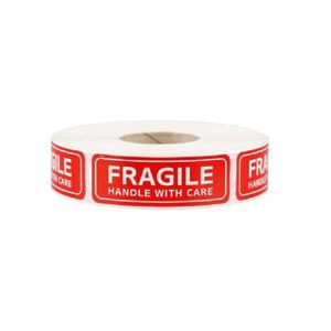 Étiquettes FRAGILE - Format 55 x 35 mm - En rouleau de 500 ex