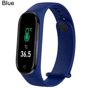 MONTRE CONNECTÉE Montre connectée,Smartband thermomètre Bracelet montre intelligente hommes femmes Fitness bande intelligente - Type M4 pro Blue