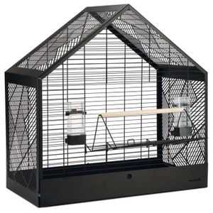 VOLIÈRE - CAGE OISEAU Beeztees Cage à oiseaux Yara Noir 71x35x70 cm Méta