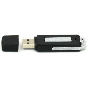 Shopinnov Micro Espion Clé USB Noire 16GB avec écouteurs 