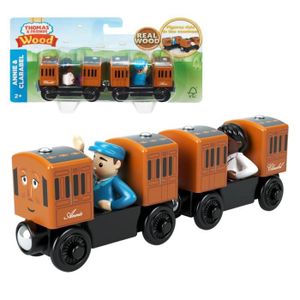 VOITURE - CAMION Train en Bois - Annie & Clarabel - Mattel GGH17 - Remorque passager et deux figurines mobiles