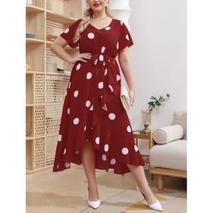 ROBE Robe simple à pois pour femmes,grande taille,taill