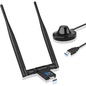 CLE WIFI - 3G BNGXR Clé WiFi Puissante AC 1300 Mbps, cle WiFi USB pour PC à Windows 11-10-8.1-8-7,Adaptateur USB WiFi, dongle WiFi de réseau L98
