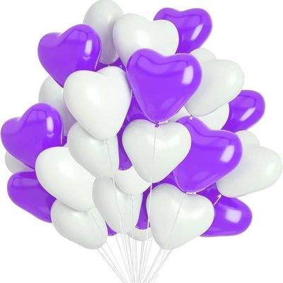 50 Pcs Ballon Coeur Violet Blanc, 10 Pouces Ballons En Latex En Forme De  Cœur, Ballons De Mariage De Coeur Violet Blanc, Pou[u698] - Cdiscount Maison