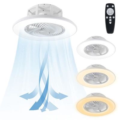 JOPWUE - Ventilateur de plafond avec lampe avec télécommande, 40 W, ampoule ventilateur de plafond avec culot E27, 3 vitesses, 6 pales, Timing, ventilateur de plafond LED réglable pour chambre à JOPWUE - Ventilateur de plafond avec lampe avec télécommande, 40 W, ampoule ventilateur de plafond avec culot E27, 3 vitesses, 6 pales, Timing, ventilateur de plafond LED réglable pour chambre à