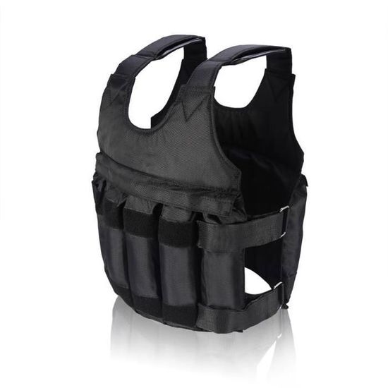 Gilet Ajustable Charge Max 15kg/35kg Tissu d'Exercice de Poids Entraînement de Force avec Poids de Jambe 6kg Poids de Bras 5kg (Vide