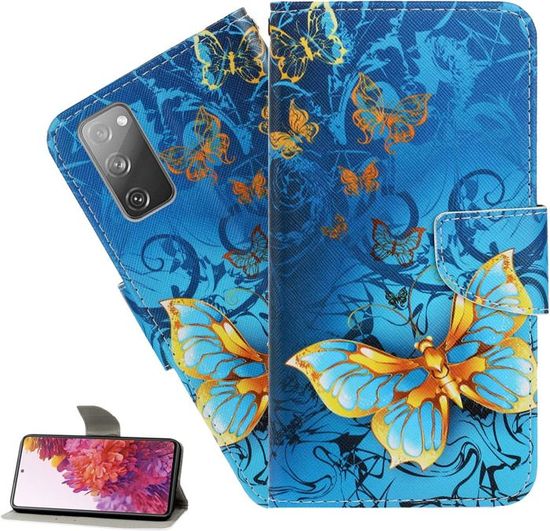 Housse Étui Flip Magnétique Wiko U Feel Lite | Motif Papillon & Fleurs Pressées | Porte-Cartes Intégré