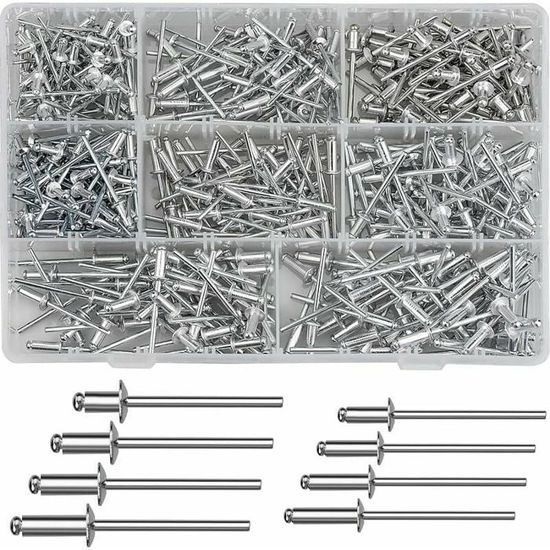 20 Rivets Aveugles Aluminium/acier 6x30mm – À Sertir, Plaqués Zinc, Format Ouvert