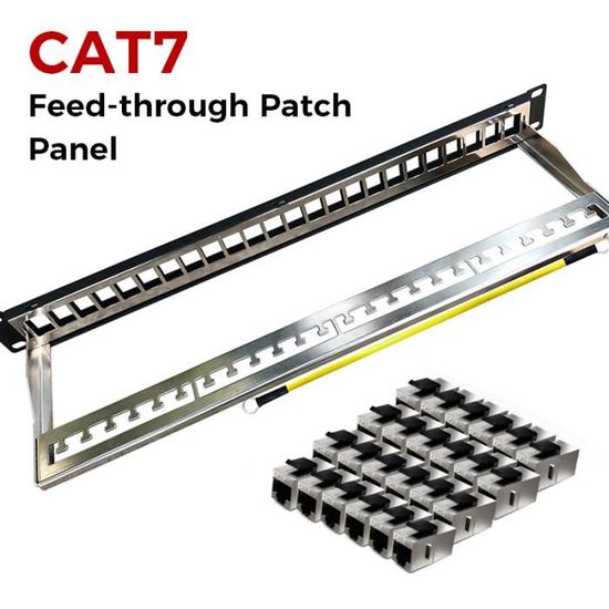 Panneau De Brassage 48 Ports Cat7 - Support Keystone 10G - Doré - Neuf