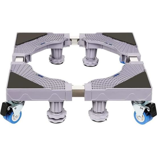 Support Mobile Machine à Laver - Réglable 37-67 Cm, Charge 300 Kg, Roulettes Freinées, Pré-monté