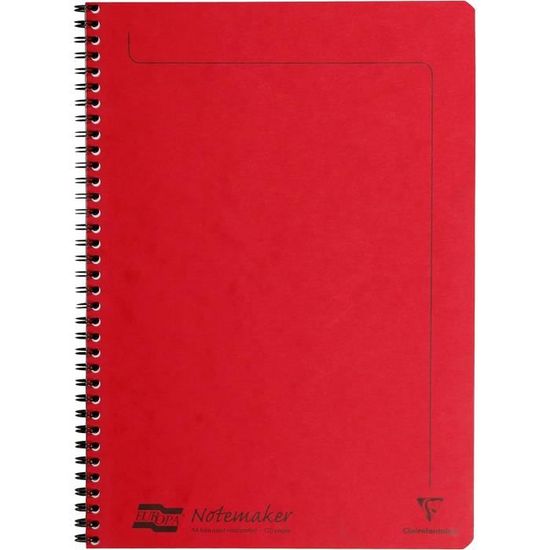 Clairefontaine 4850Z - Pak met 10 Spiraalschriften Notemakers Europa - A5 14 ,8x21 cm - 120 Uitscheurbare Pagina's Gelijnd - Wit Papier 90 g - Omslag Glanskarton - Willekeurige Kleuren