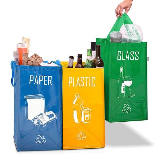 Sac tri selectif - Poubelle tri selectif 3 bac pour le verre, le papier et  le plastique - Déchets et recyclage poubelle de tri A86 - Cdiscount Au  quotidien