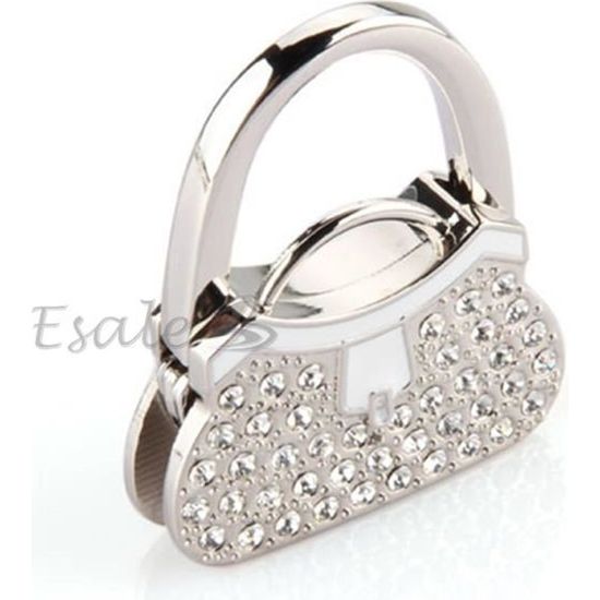 Accroche-sac Strass En Forme De Cœur - Porte-sac élégant En Métal Argenté, Pour Sac à Main De Femme