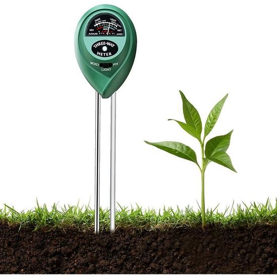 Testeur Sol 3 En 1 - PH, Humidité Et Lumière - Pas Besoin De Piles - Pour Jardin, Pelouse, Plantes D'intérieur Et Extérieur