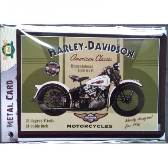 Plaque Décorative En Métal – Harley-Davidson #1 – Format 10x14 Cm – Style Vintage