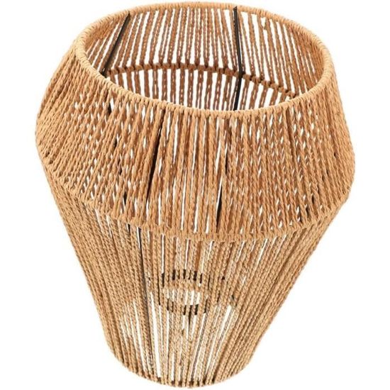 Abat-jour Tissé Rotin Léger E27 E14 - Diamètre 16 Cm Pour Lampe De Table, Plafonnier Et Lustre Vintage