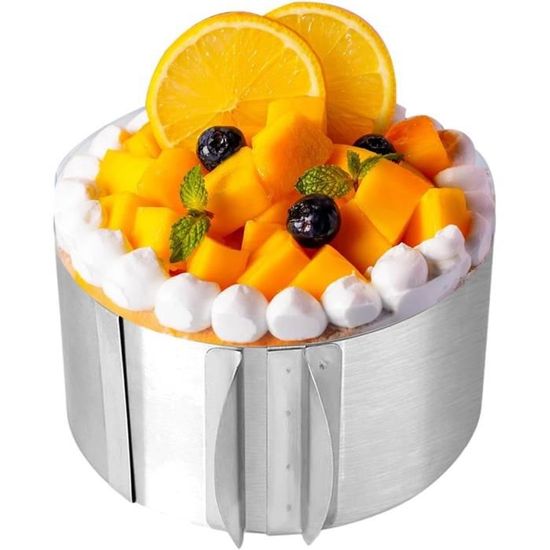 Set De 3 Cercles à Pâtisserie Réglables En Inox - Diamètre 16-30 Cm, Hauteurs 5/8/15 Cm