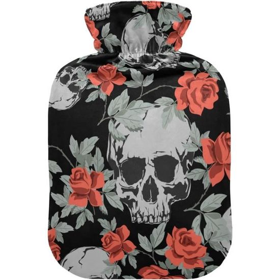 Bandeau Multifonction Motif Têtes De Mort - Gris/rouge, 100% Polyester, Pour Sport, Protection Vent/soleil, 8 Usages
