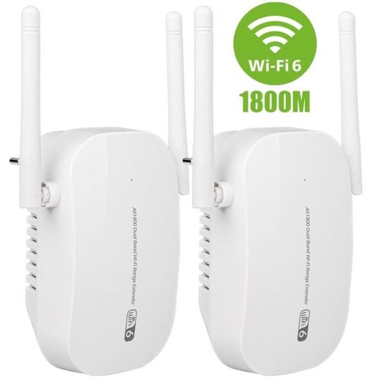 Repeteur WiFi Puissant,Amplificateur WiFi 6 Antennes,2 LAN,Mode