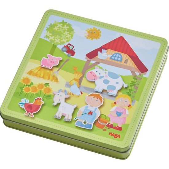 Puzzle à encastrer en bois animaux de ferme pour débutant, Bigjigs
