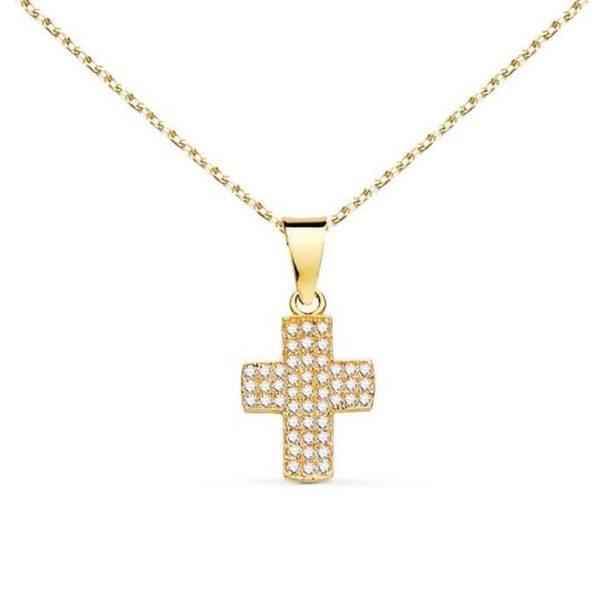 Pendentif Médaille Croix De Lorraine Or 18 Carats 750 Jaune - Petit Modèle - Chaîne Offerte