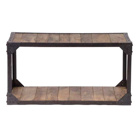 Miliboo Table basse bois massif et métal industrielle ATELIER