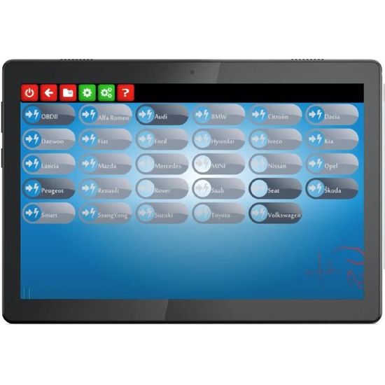 MaxiECU + Tablette Tactile 10 pouces - Pack 43 Marques - Valise Diagnostic Auto OBD2 Scanner Multimarque En Français Delphi Autocom