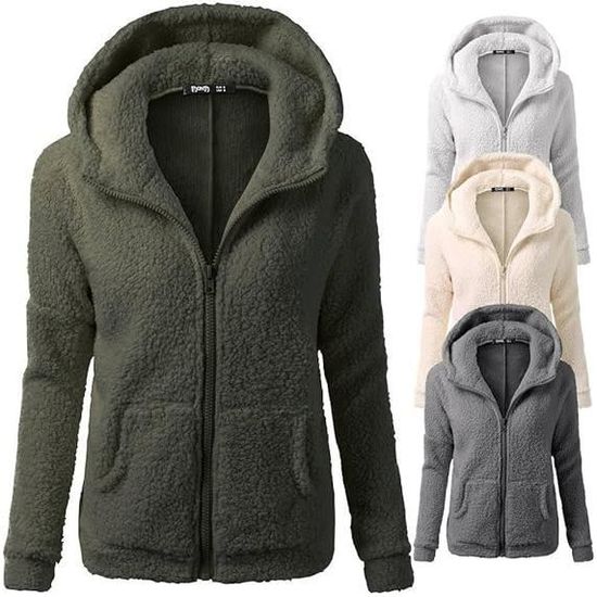 Veste Polaire Femme Sweat Zippé Femme Polaire - Pull Chaud Hiver (poches Intégrées) Pulls, Gilets Et Sweats Femme