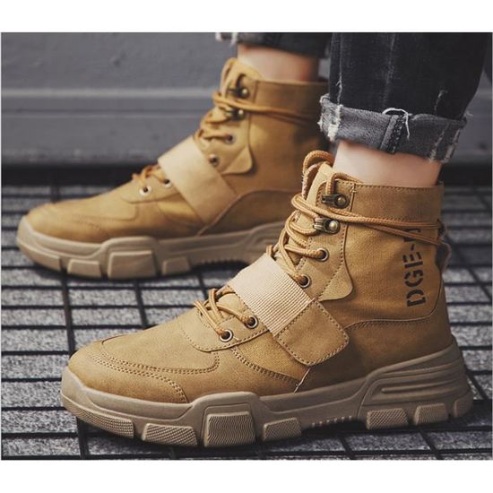 Bottes homme Beige Lacets Collection Automne Hiver Printemps Beige Cdiscount Chaussures