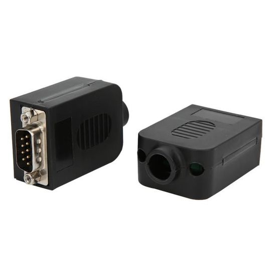 NA D-sub DB9 Connecteur de Carte de dérivation avec boîtier 9 Broches 2 Lignes mâle RS232 Port série sans Soudure Adaptateur de bornier avec vis à Serrage à Main