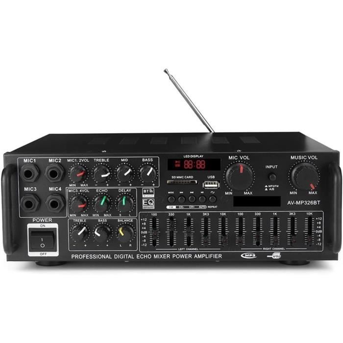 Amplificateur/mixeur Karaoké United Uk-8000 – Stéréo Hi-Fi – Occasion En état De Marche – Noir