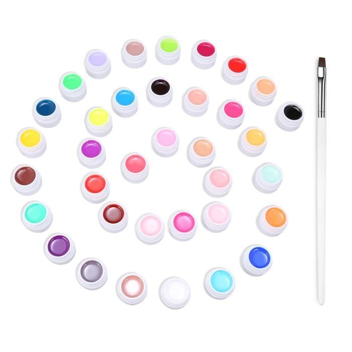Anself 36 couleur vernis à ongles nail art pigment ensemble poly gel uv gel builder polonais solide colle extension gel avec -97