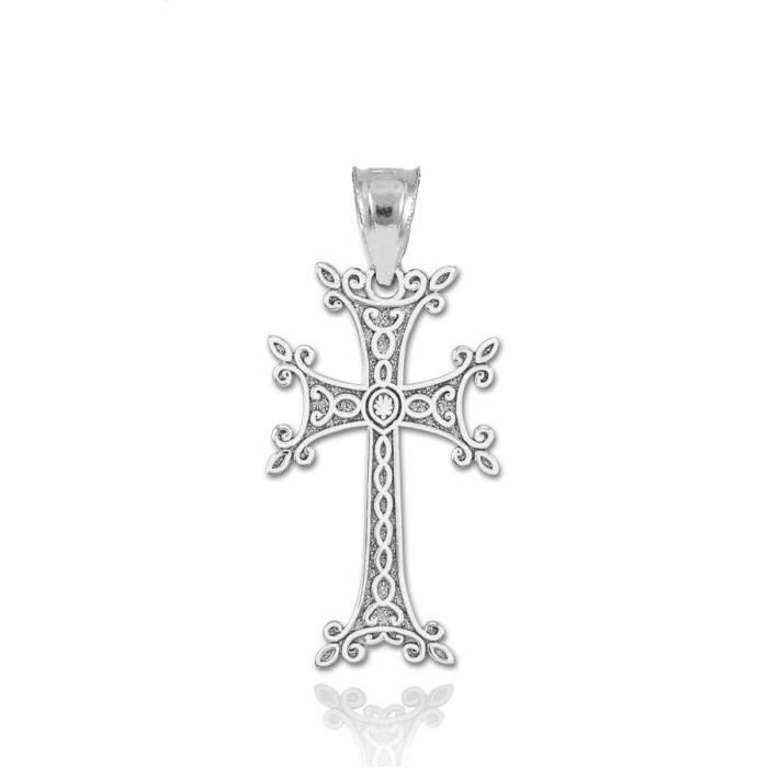 Chaine De Cou Vendue Seule WP5BB Femmes Beaux argent 925 Arian Pendentif croix charme