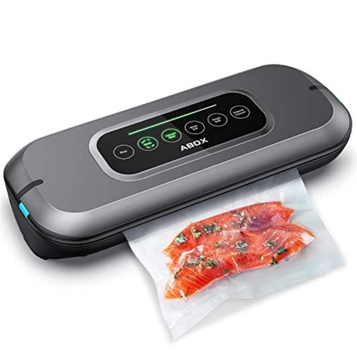 Machine Sous Vide Automatique, ABOX 5 en 1 Machine de Mise Sous Vide Opération à une Touche avec 10 Sacs sans BPA pour Aliments, Via