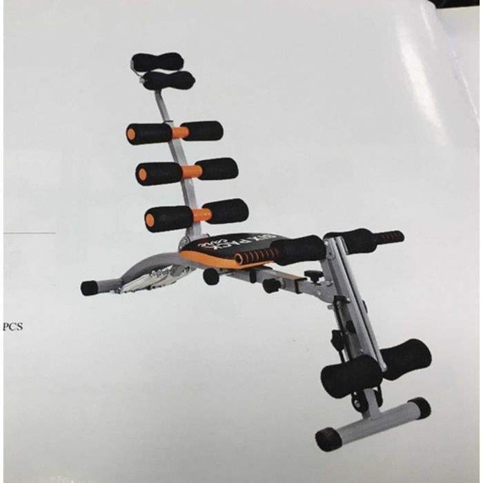 Sports 6 modèles Appareil de musculation pour abdominaux, bras dos et épaules - Acier enduit poudre - Orange / noir