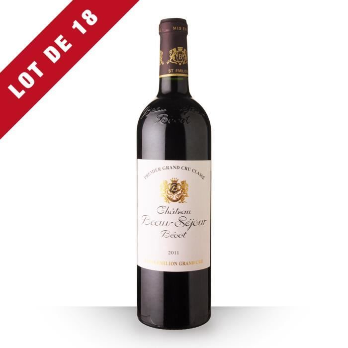 Lot de 18 - Château Beau-Séjour Bécot 2011 AOC Saint-Emilion Grand Cru - 18x75cl - Vin Rouge