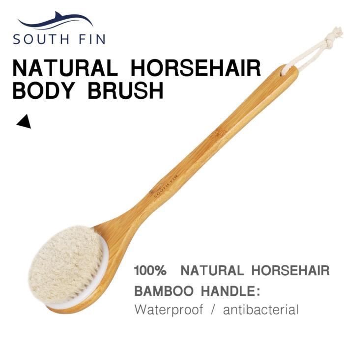 Bambou naturel de brosse de douche de visage de corps avec le lavage blanc de Bath de massager de sanglier
