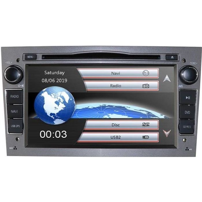 Hizpo Autoradio Audio stéréo Double DIN pour Opel Corsa Vectra Astra, Commande au Volant GPS Navigation Lecteur DVD Bluetooth Aut
