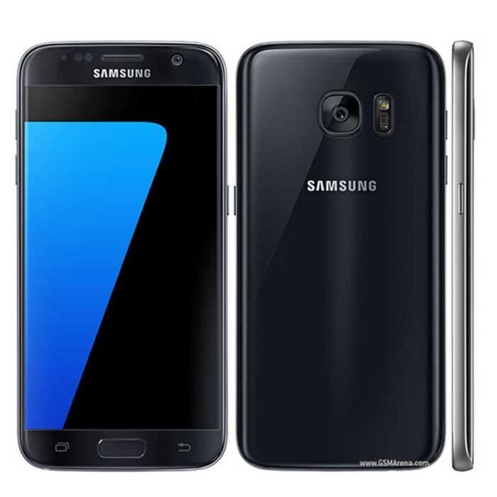 Noir pour Samsung Galaxy S7 G930F 32GB (écouteur+chargeur Européen+USB câble)